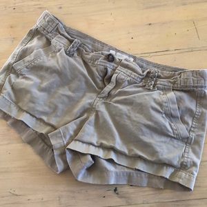 Tan shorts with sequin detail